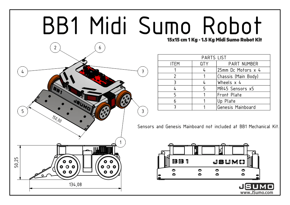 sumo robot 2d cad design