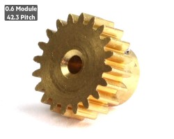 0.6 Module (42.3 Pitch) 20T Brass Pinion Gear - Ø2.2mm - Thumbnail