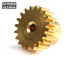 Jsumo - 0.6 Module (42.3 Pitch) 20T Brass Pinion Gear - Ø2.2mm