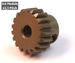 0.6 Module (42.3 Pitch) 19T Aluminum Pinion Gear - Ø3.17mm - Thumbnail