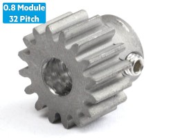 0.8 Module (32 Pitch) 16T Pinion Gear - Ø5mm - Thumbnail