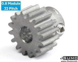 0.8 Module (32 Pitch) 16T Steel Pinion Gear - Ø6mm - Thumbnail