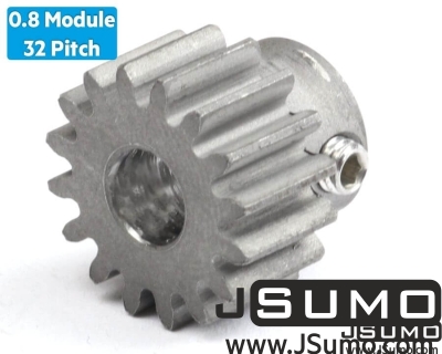 Jsumo - 0.8 Module (32 Pitch) 16T Steel Pinion Gear - Ø6mm (1)