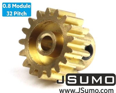 Jsumo - 0.8 Module (32 Pitch) 17T Pinion Brass Gear - Ø3.17mm