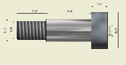 Ø10x20mm Hardened Steel Shaft Screw - Thumbnail