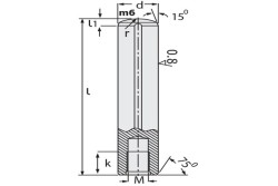 Ø12 x 120mm Hardened Steel Shaft (with M6 Threaded Hole) - Thumbnail