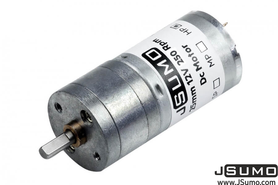 12V DC Gear Motor 25mm 250 RPM