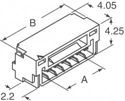 2 Pos Connector 1.25mm Side Input, SMD - Thumbnail