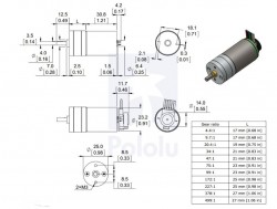 34:1 Metal Gearmotor 25Dx52L mm HP 6V with 48 CPR Encoder - Thumbnail