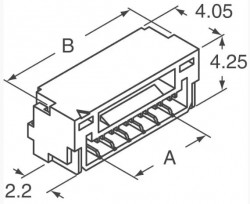 4 Pos Connector 1.25mm Side Input, SMD - Thumbnail