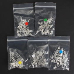 5mm Clear Round LED Diode Pack of 100 (Red / Green / Blue / White / Yellow Light) - Thumbnail