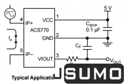 ACS770 Hall Effect Current Sensor (ACS770LCB-050U-PFF-T) - Thumbnail