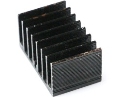 Aluminum Heat Sink (38mm x 24mm x 20mm) Black - Thumbnail