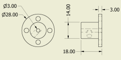 CNC Machined Mounting Hubs (3mm Hole - Pair) - Thumbnail