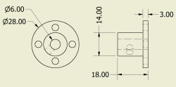 CNC Machined Mounting Hubs (6mm Hole - Pair) - Thumbnail