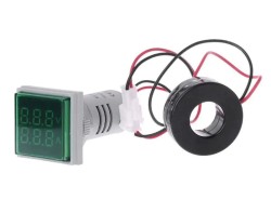 Digital AC Voltmeter-Ammeter-50-500V 100A Green - Thumbnail