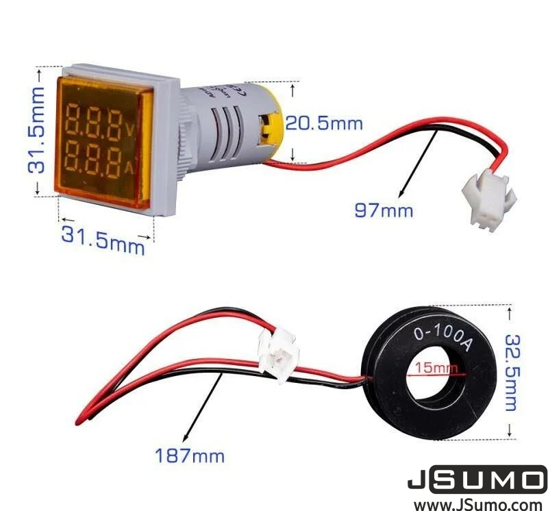 Voltmètre ampèremètre numérique AC 50-500V 0-100A