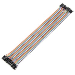 Female to Female Flat Jumper Cable 20 cm - Thumbnail