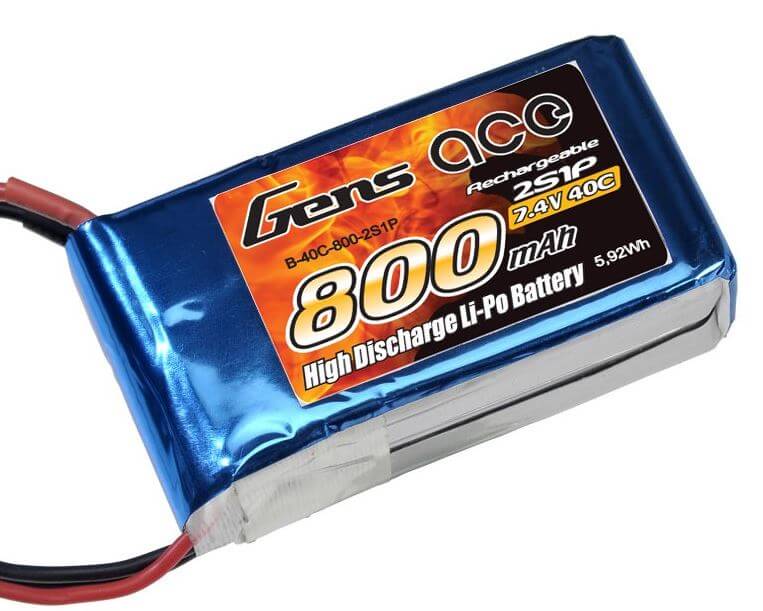 GENSACE 800mah 7,4V 2S 40C LiPO Battery 2S Lipo Batteries Gens Ace