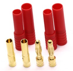 Amass - Gold Connector Plug Pair (4mm Banana + Cases)