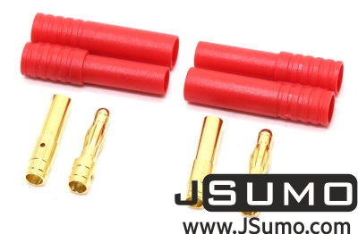 Amass - Gold Connector Plug Pair (4mm Banana + Cases) (1)