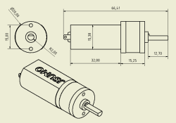 HP20 12V 1500 Rpm 12:1 High Power DC Motor - Thumbnail