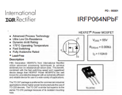 IRFP064N High Power Mosfet 55V 110A - Thumbnail