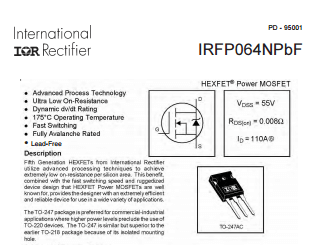 International Rectifier (Infineon) - IRFP064N High Power Mosfet 55V 110A (1)