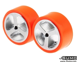 JS4320 Aluminum - Silicone Wheel Pair (43mm x 20mm) Pair (4mm Hole) - Thumbnail