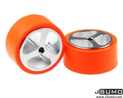 JS4320 Aluminum - Silicone Wheel Pair (43mm x 20mm) Pair (4mm Hole) - Thumbnail