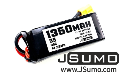 Jsumo - JSumo 11.1V LiPo Battery 1350mAh 30C – 3S Lithium Polymer Battery