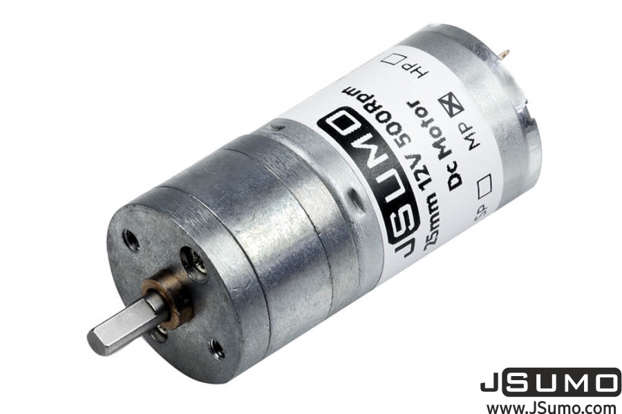 JSumo DC Gearhead Motor 25mm 12V 500 RPM HP
