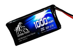 Leopard-Power 1S 3.7V 1000mAh 25C Lipo Battery - Thumbnail