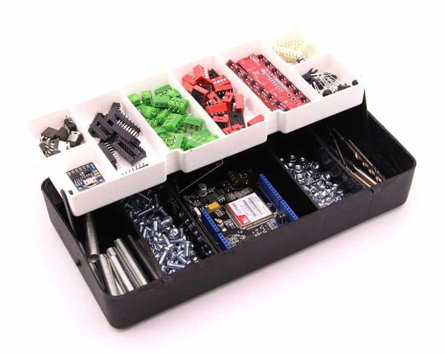 Mini Organizer Component Box (Black - 13 Compartment)