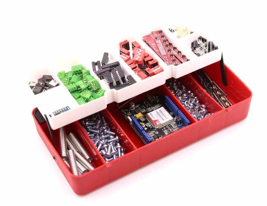 Mini Organizer Component Box (Red - 13 Compartment)