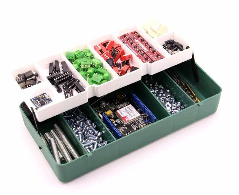 Mini Organizer Component Box (Dark Green - 13 Compartment)