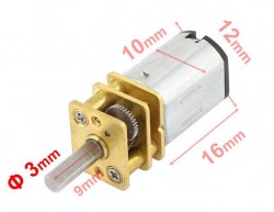 MP12 Micro Gear Motor 6V 1000RPM - Thumbnail