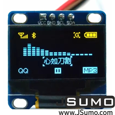 Jsumo - OLED LCD Screen 128x64 0.96 inch - Yellow-Blue(I2C Interface)