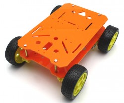 RoboMOD 4WD Explorer Mobile Robot Chassis Kit (Orange) - Thumbnail