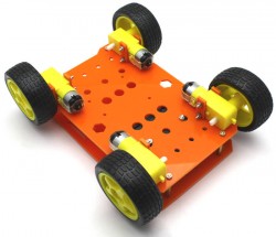 RoboMOD 4WD Explorer Mobile Robot Chassis Kit (Orange) - Thumbnail