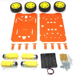 RoboMOD 4WD Explorer Mobile Robot Chassis Kit (Orange) - Thumbnail