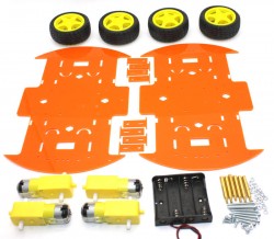 RoboMOD 4WD Mobile Robot Chassis Kit (Orange) - Thumbnail