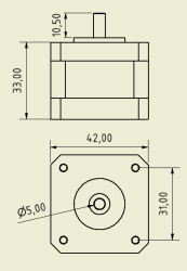 Sanyo Denki Unipolar Nema17 Size Stepper Motor (200 Step) - Thumbnail