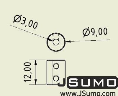 Jsumo - Shaft Coupler 3mm-3mm (Pair) (1)
