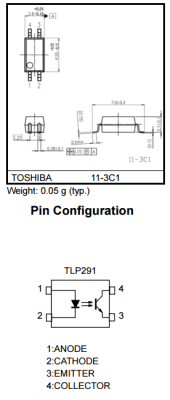 Toshiba - TLP281 1Ch. 4-Soic Optocoupler (1)