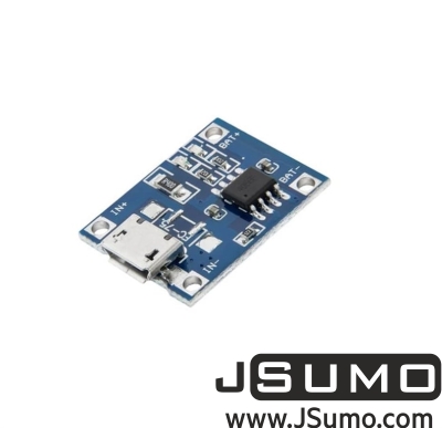  - TP4056 - 3.7V 1A LiPo Battery Charging Module with Micro USB Input