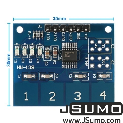 Jsumo - TTP224 4-Channel Capacitive Touch Sensor Module (1)