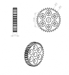 Jsumo - Wheel Side Gear (0,8 Module - 36 Tooth) (1)